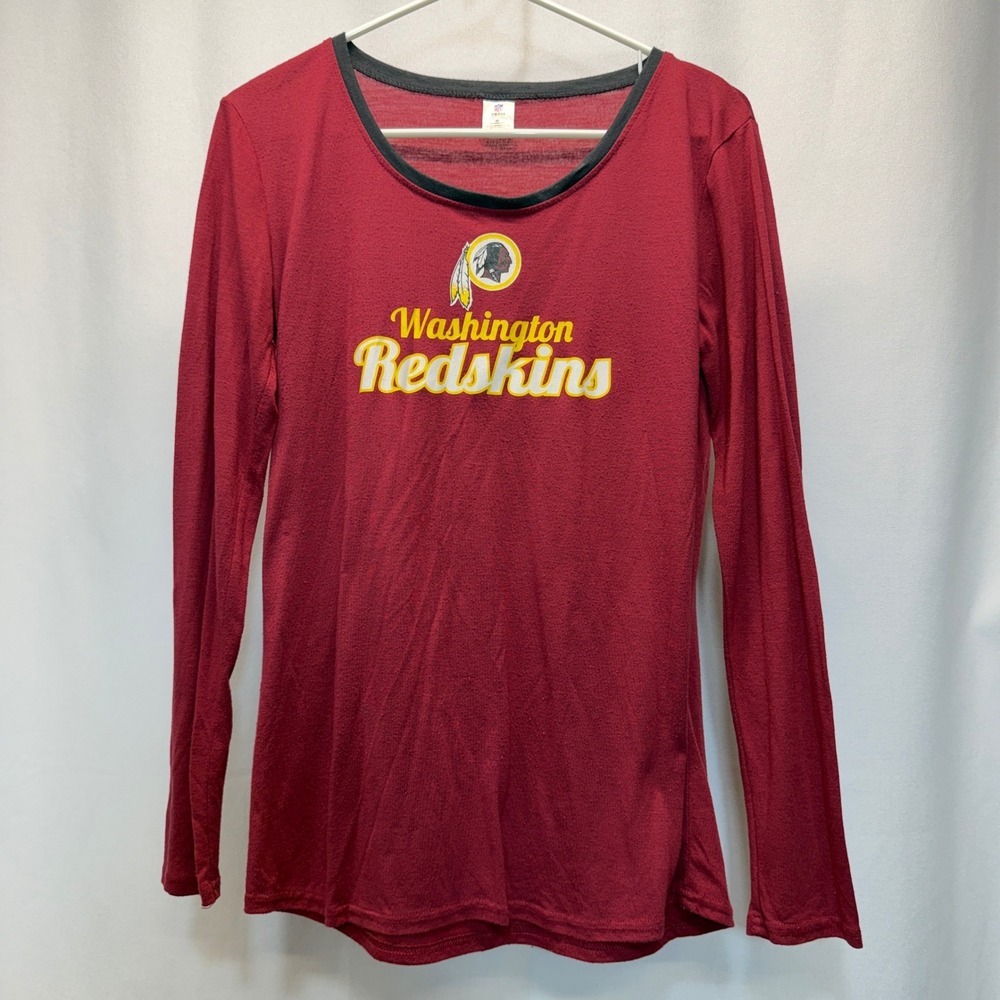 Washington Redskins Shirt Womens Medium Burgundy Long Sleeve NFL Team Apparel